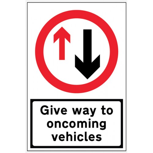 Give Way To Oncoming Traffic Reflective Fold Up Sign 900x600mm