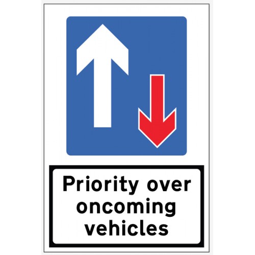 Priority Over Oncoming Traffic Reflective Fold Up Sign 900x600mm