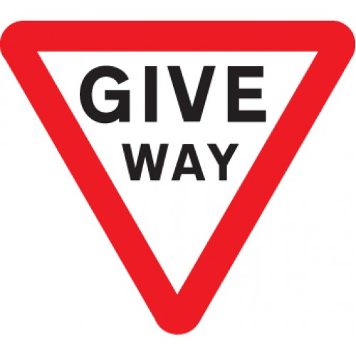 Give Way Class R2 Permanent 600mm Triangle (3mm Aluminium Composite)
