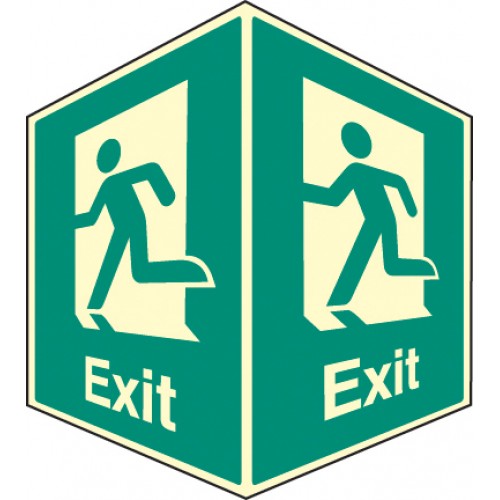 Exit - Projecting Sign Photoluminescent
