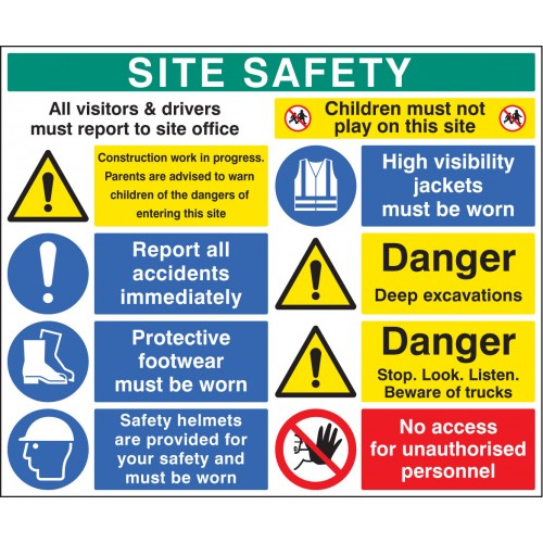 Site Safety Board 1200x1000mm |  |  Miscellaneous