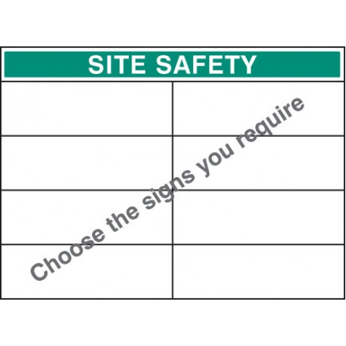 Standard Bespoke Site Safety Board 900x1200mm