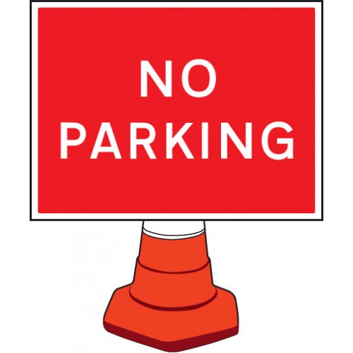 No Parking Cone Sign 600x450mm