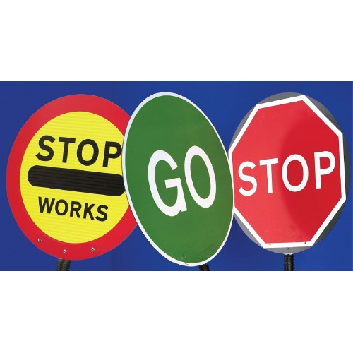 Stop/Go Lollipop Sign 600mm Dia, 1500mm Pole