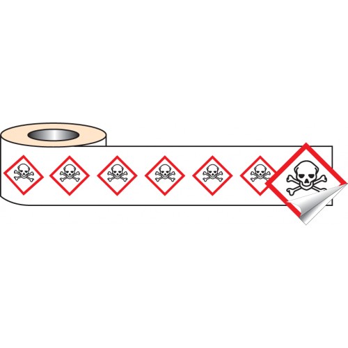 250 S/A Labels 100x100mm GHS Label - Toxic