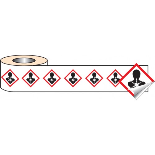 250 S/A Labels 100x100mm GHS Label - Health Hazard