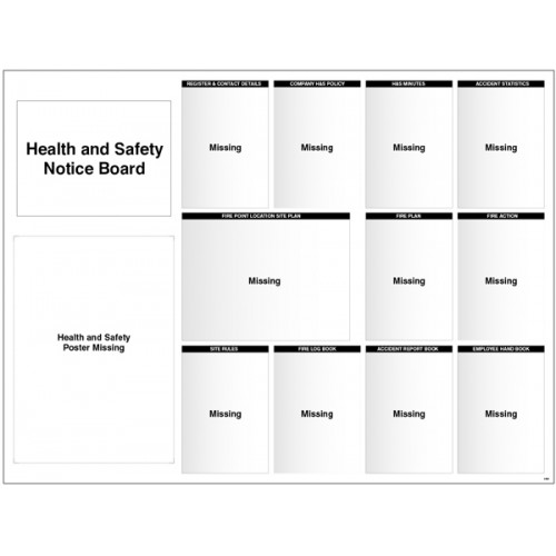 Site Notice Board With Doc Wallets (Health & Safety) 1430x1075 5mm Pvc | 1430x1075mm |  Miscellaneous