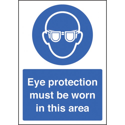 Eye Protection Must Be Worn Rigid Plastic 300x400mm