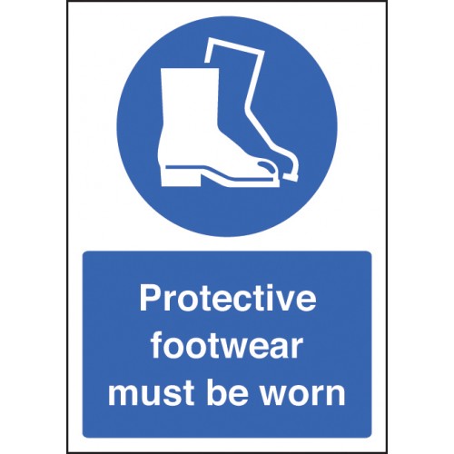Protective Footwear Must Be Worn Rigid Plastic 300x100mm