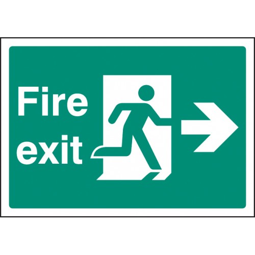 Fire Exit Right Self Adhesive Vinyl 400x600mm