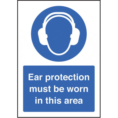 Ear Protection Must Be Worn Self Adhesive Vinyl 300x400mm