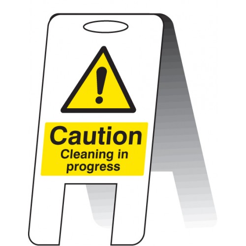 Caution Cleaning In Progress (self Standing Folding Sign)