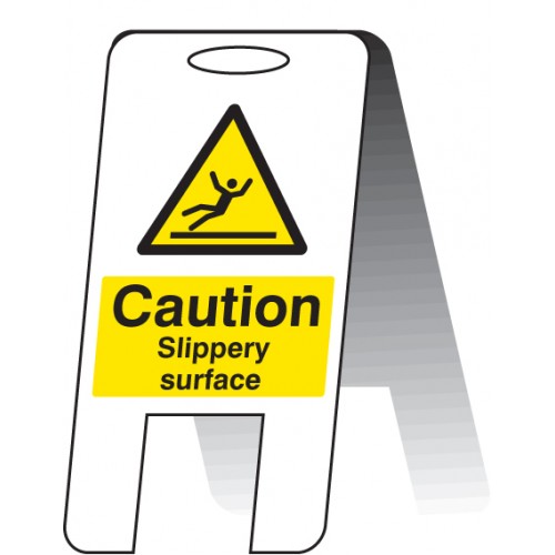 Caution Slippery Surface (self Standing Folding Sign)