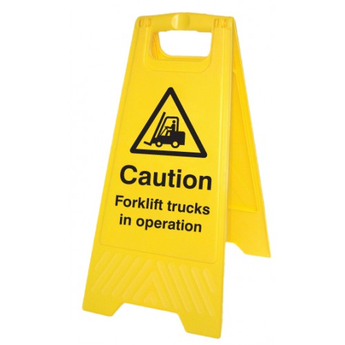 Caution Forklift Trucks In Operation (free-standing Floor Sign)