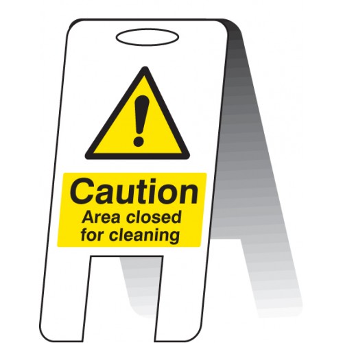 Area Closed For Cleaning (self Standing Folding Sign)