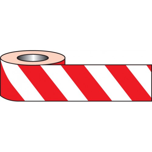 Red & White Non-adhesive Barrier Tape