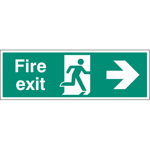 Fire Exit Right Floor Graphic 600x200mm