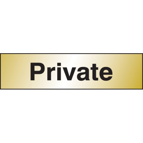 Private 140x35mm Engraved Brass Effect Pvc