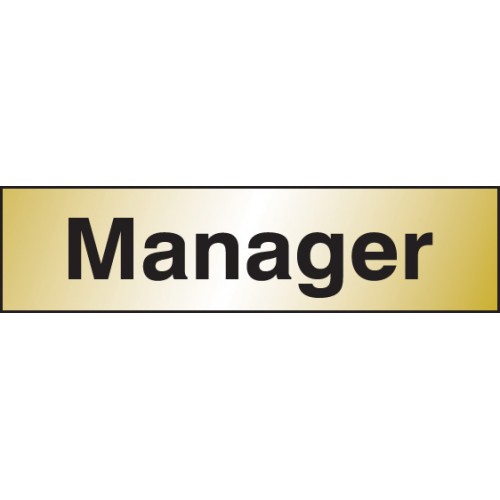 Manager 140x35mm Engraved Brass Effect Pvc