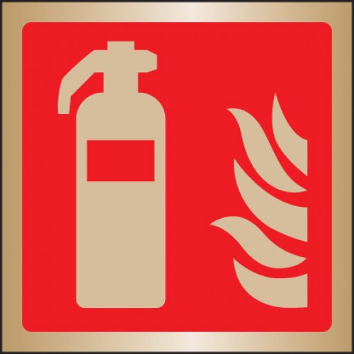 Extinguisher Symbol 175x175mm Brass