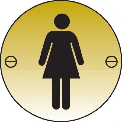 Ladies Symbol 76mm Dia Brass Sign