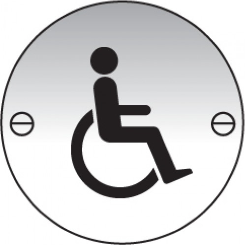 Disabled Symbol 76mm Dia Aluminium Sign