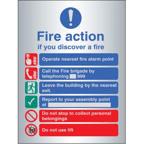 Fire Action Manual Dial With Lift - Aluminium