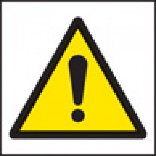 100 S/A Labels 50x50mm Warning Exclamation