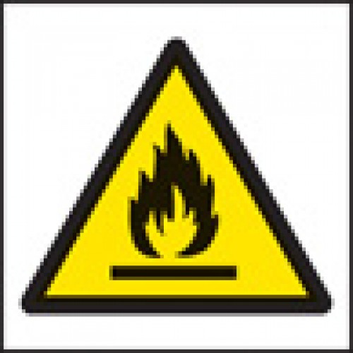 100 S/A Labels 50x50mm Flammable