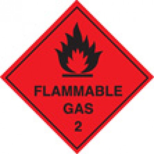 100 S/A Labels 100x100mm Flammable Gas 2