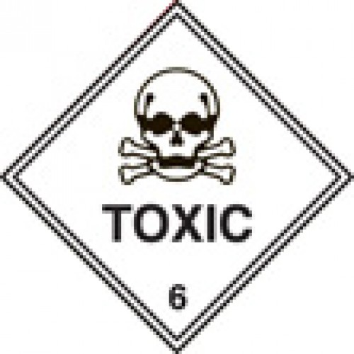 100 S/A Labels 100x100mm Toxic 6