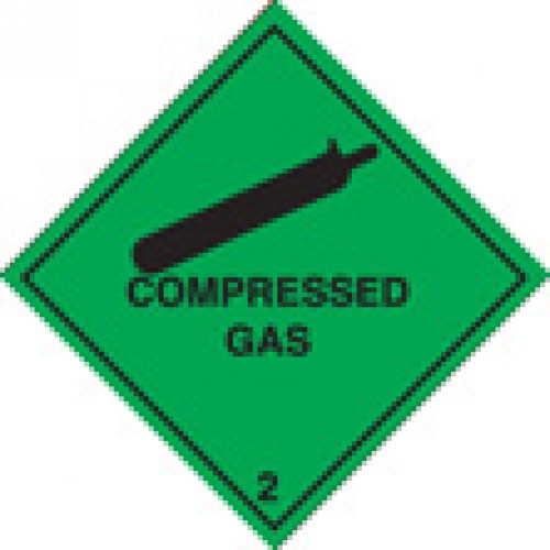 100 S/A Labels 100x100mm Compressed Gas 2