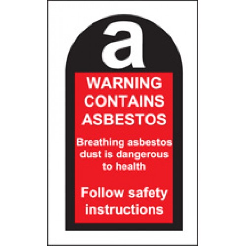 100 S/A Labels 27x50mm Contains Asbestos