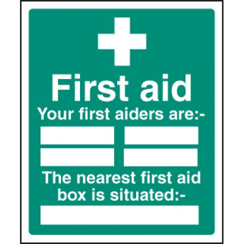 First Aiders The Nearest First Aid Box Is Situated