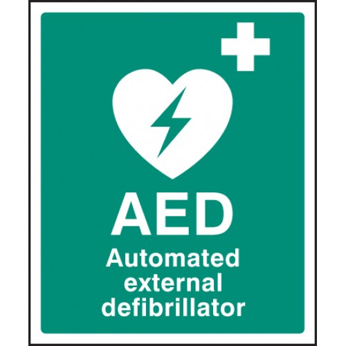 AED Automated External Defibrillator | 300x250mm |  Self Adhesive Vinyl