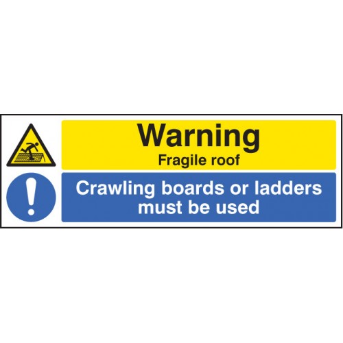 Warning Fragile Roof Crawling Boards Or Ladders Must Be Used