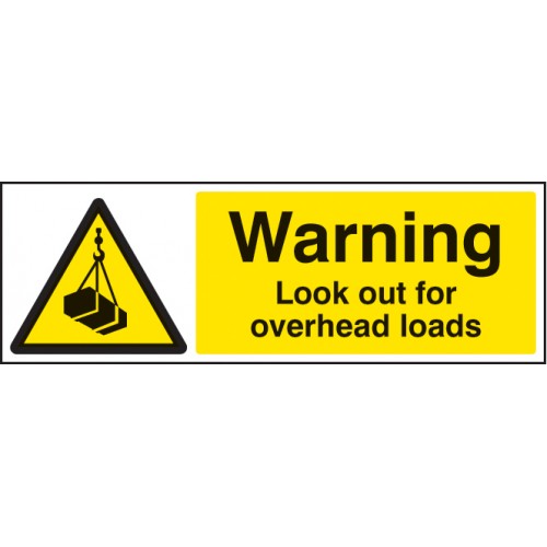 Warning Look Out For Overhead Loads | 300x100mm |  Self Adhesive Vinyl