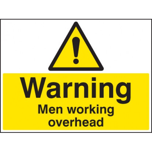 Warning Men Working Overhead | 600x450mm |  Rigid Plastic