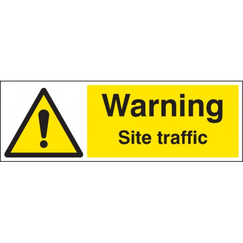 Warning Site Traffic | 600x200mm |  Rigid Plastic