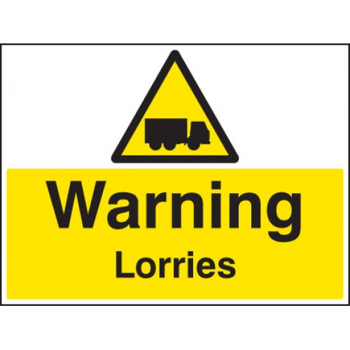 Warning Lorries | 600x450mm |  Rigid Plastic