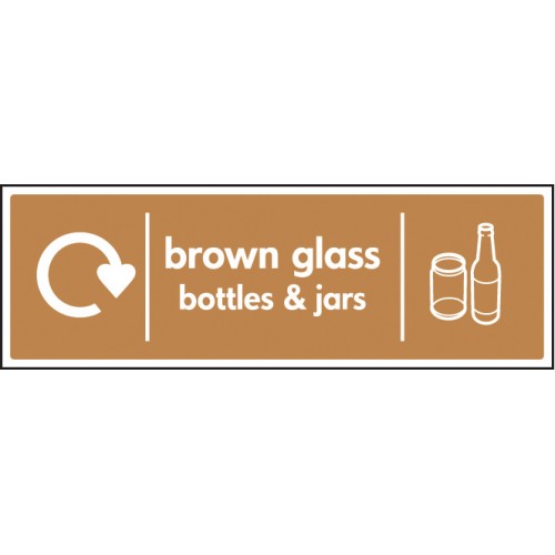 WRAP Recycling Sign - Brown Glass Bottles & Jars