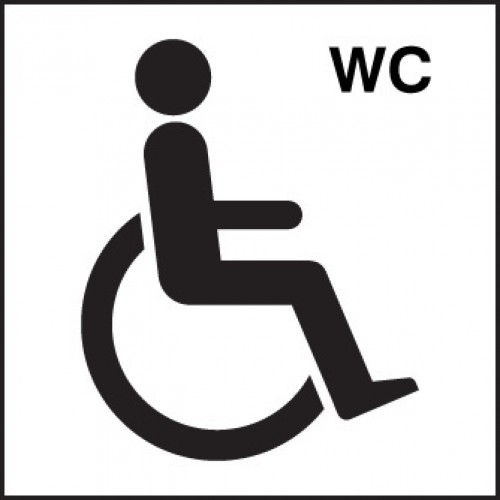 Disabled WC Symbol Rigid Plastic 300x100mm