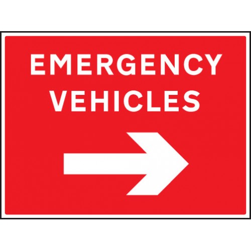Emergency Vehicles Arrow Right | 600x450mm |  Rigid Plastic