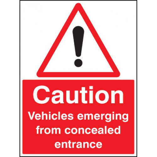 Caution Vehicles Emerging From Concealed Entrance