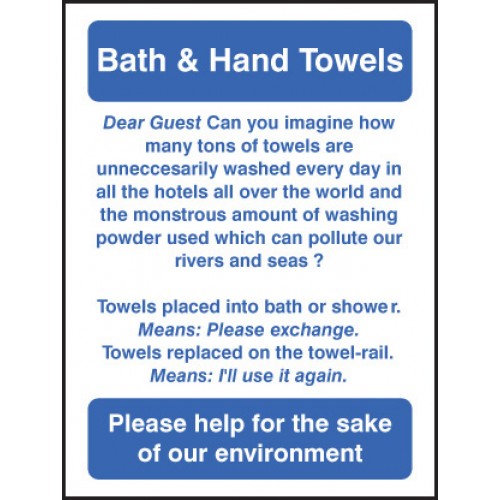 Bath & Hand Towels | 100x75mm |  Self Adhesive Vinyl