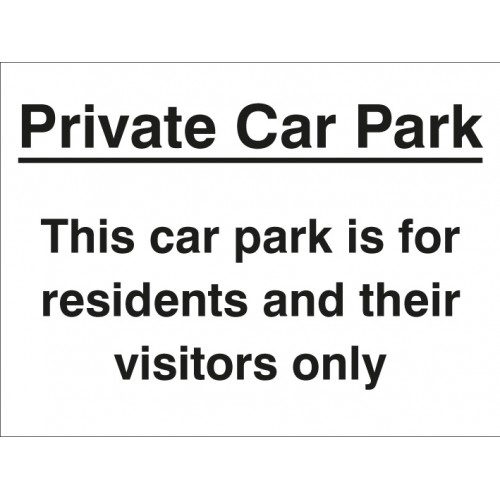 Private Car Park/residents/visitors Only