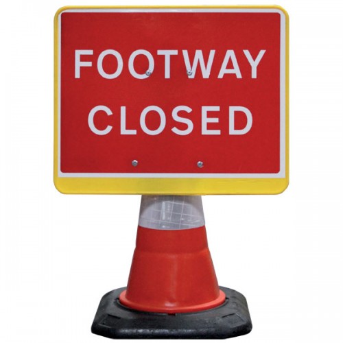 Portacone Sign | Footway Closed | PACK OF 5