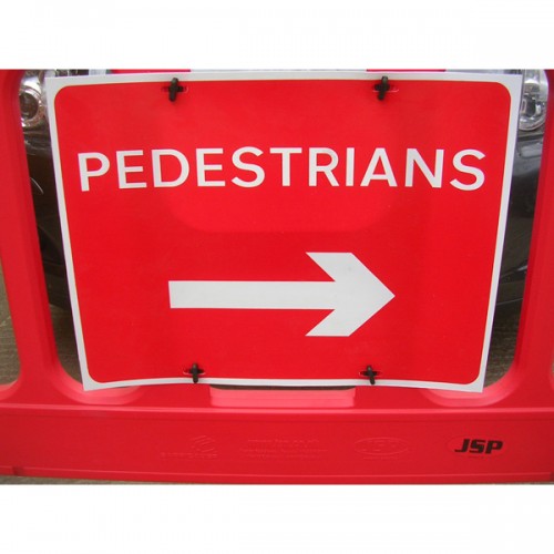 Pedestrians Right Barrier Sign Pack Of 10