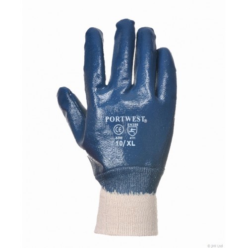 Nitrile Knitwrist Glove, Navy, Medium | R