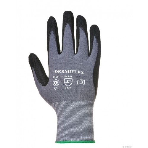 Dermiflex Glove, Black, XL | R